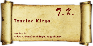 Teszler Kinga névjegykártya